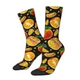 thumbnail image 2 of Uemuo Tangerine Pattern Women's Crew Socks, Soft Durable Breathable Moisture-Wicking with Odor Control Cotton socks, 2 of 9