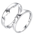 thumbnail image 4 of 1 Paire Réglable Anneau Ouvert Lune Soleil Gravé Anneau Couples Bijoux Cadeau, 4 of 9