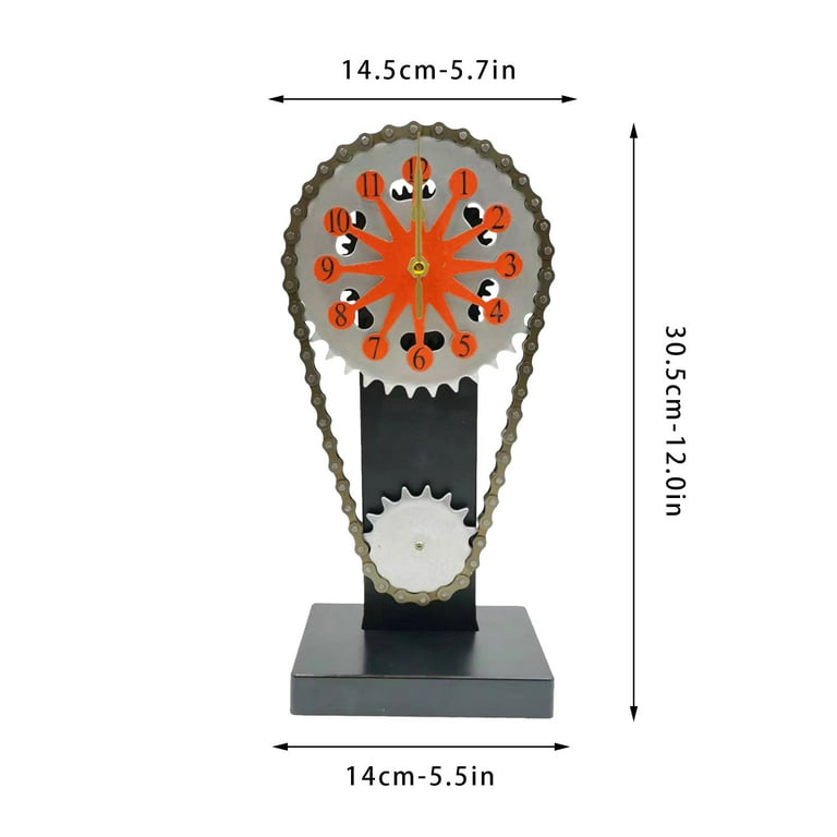 VerPetridure Clearance Steampunk Clock With Movement Gears Home Decor  Rotating Gear Clock Timing Rotating Gear Clock Piston Belt 