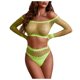 thumbnail image 1 of Gibobby Conjuntos de bragas de encaje Camisón de malla para mujer, estilo kimono de encaje(Verde, Talla única), 1 of 4