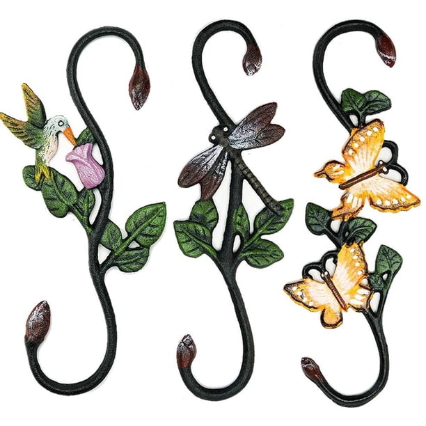 Sungmor 3 Pzas Ganchos de Jardín de Hierro Fundido Ganchos Decorativos para Macetas