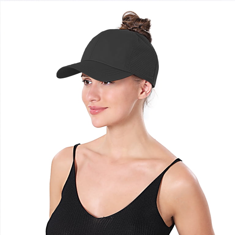 Womens Criss Cross Ponytail Baseball Cap High Messy Bun  display picture 1