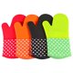 thumbnail image 5 of 2 piezas de guantes de silicona, guantes cortos de silicona de tela floral, guantes de silicona, guantes de panal, guantes de semisilicona (negro), 5 of 5