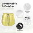 thumbnail image 5 of Disketp Yellow Checkboard Print Women's Shorts Workout Shorts for Athletic Gym Running Shorts with Phone Pockets Medium, 5 of 8
