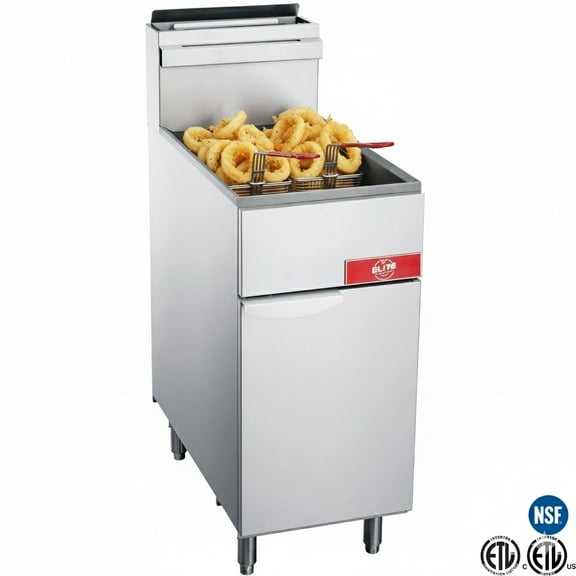 40 lbs NSF Certified Natural Gas Deep Fryer – 90,000 BTU Commercial Restaurant Fryer