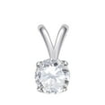 thumbnail image 3 of AoneJewelry 0.25 CT Round White Diamond Solitaire Pendant in 14K White Gold, 3 of 4