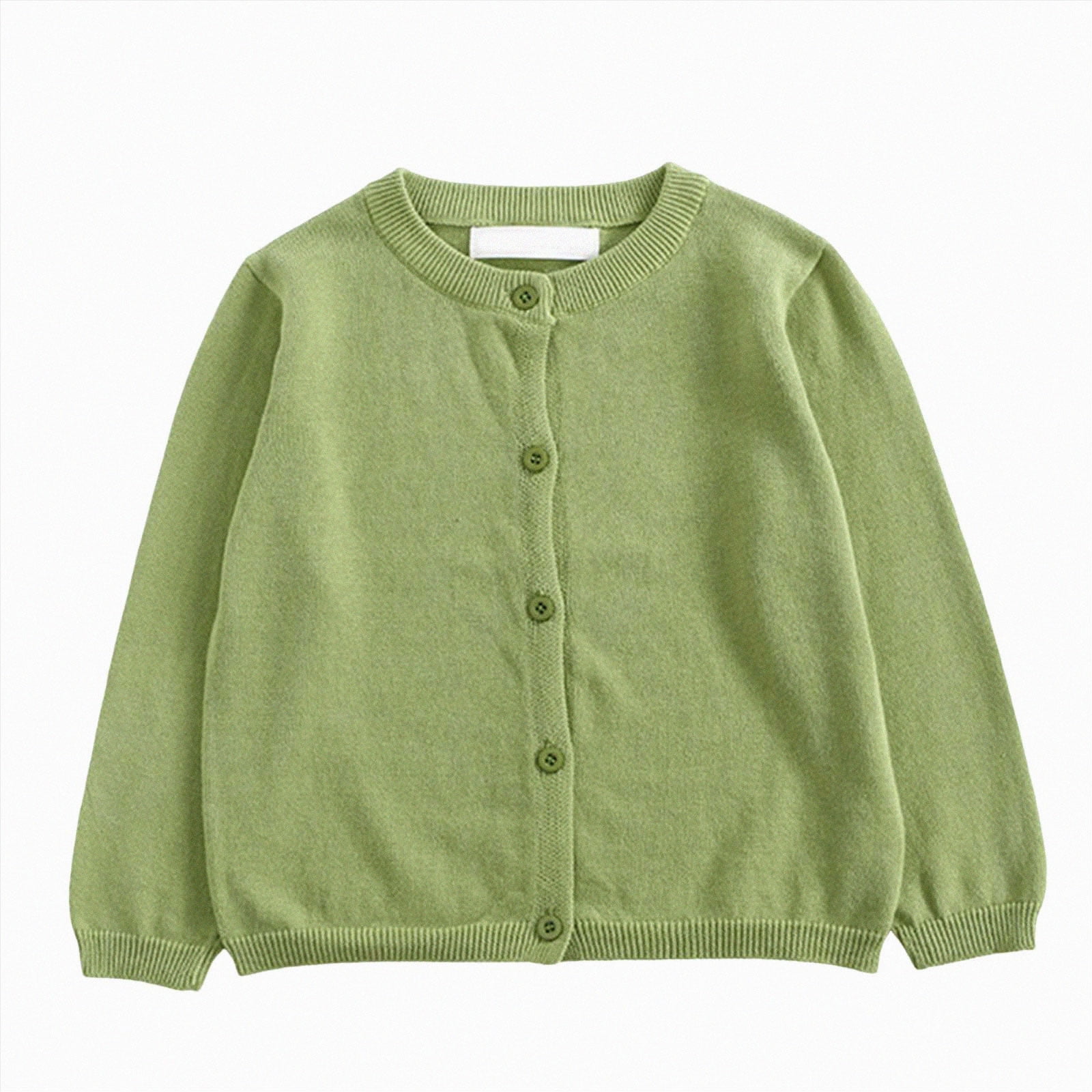 Splozh Baby Sweater 0-8T Girl s Knit Cardigan Long Sleeve Spring Fall Winter Button Up Sweater Coat Light Green 4-5 Years