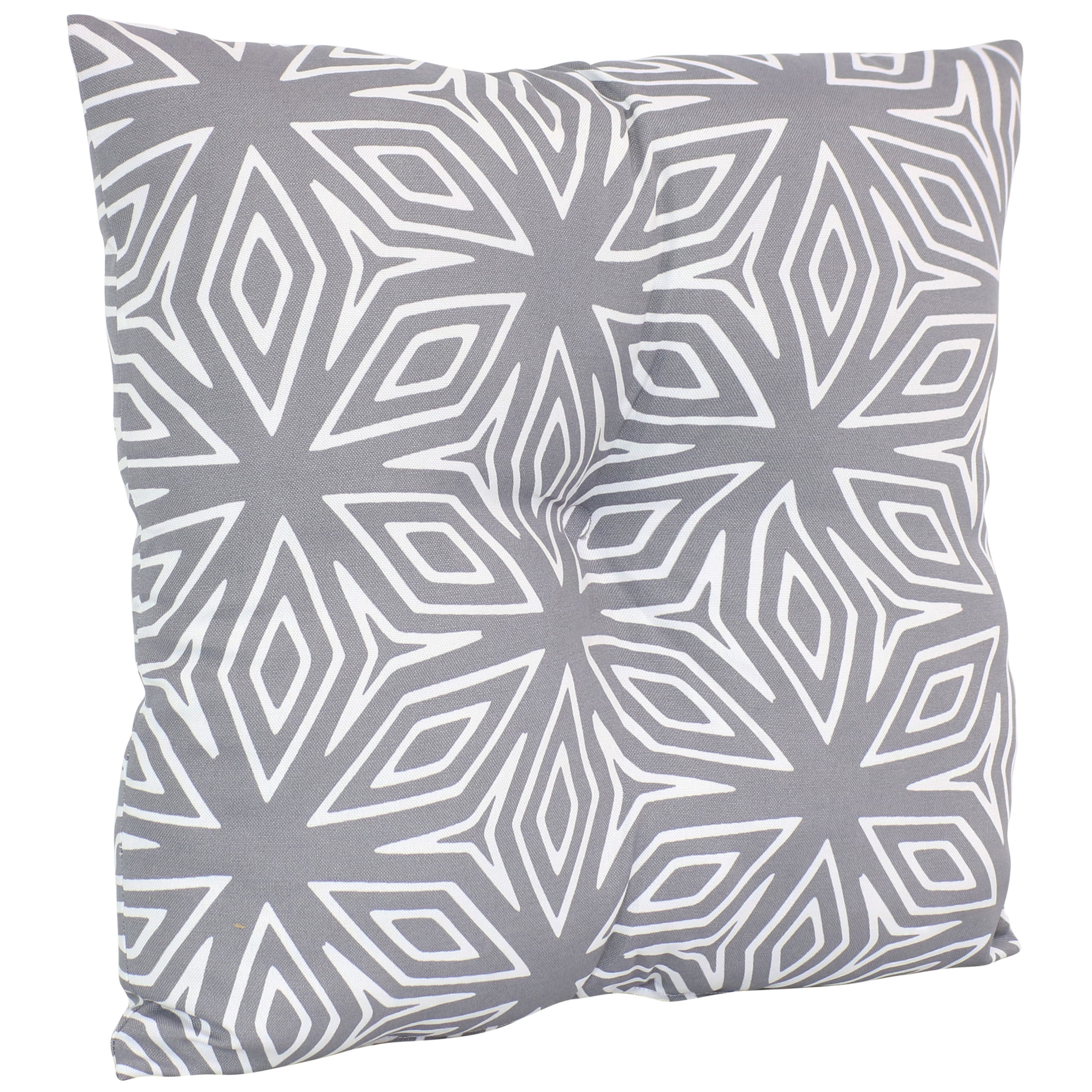 Sunnydaze 19" x 19" Gray Geometric Polyester Square Outdoor Decorative Throw Pillow, 2 Count