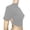 Gray, variant on Women's Short Sleeve Cutout Top - Mock Neck Casual Solid Backless Side Hollow Out Drawstring Waist Blouse Gray L