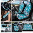 thumbnail image 3 of XYZCANDO Cherry Blossom Car Seat Cover Keychain Lipstick Cover Car Trash Can Steering Wheel Cover Center Mirror Cover Coasters Car Seat Cover Removable Automotive Accessories, 3 of 5