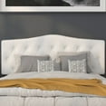 thumbnail image 4 of BizChair Arched Button Tufted Upholstered Queen Size Headboard in White Fabric, 4 of 13