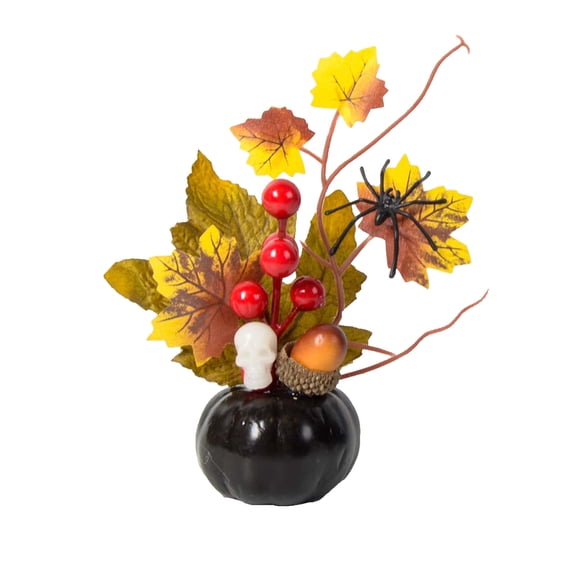 WYBXZ Halloween Simulated Pumpkin Decoration with Artificial Flowers, Fall Thanksgiving Halloween Home Ornament, Table Living Room Flower Decoration Wedding Decor