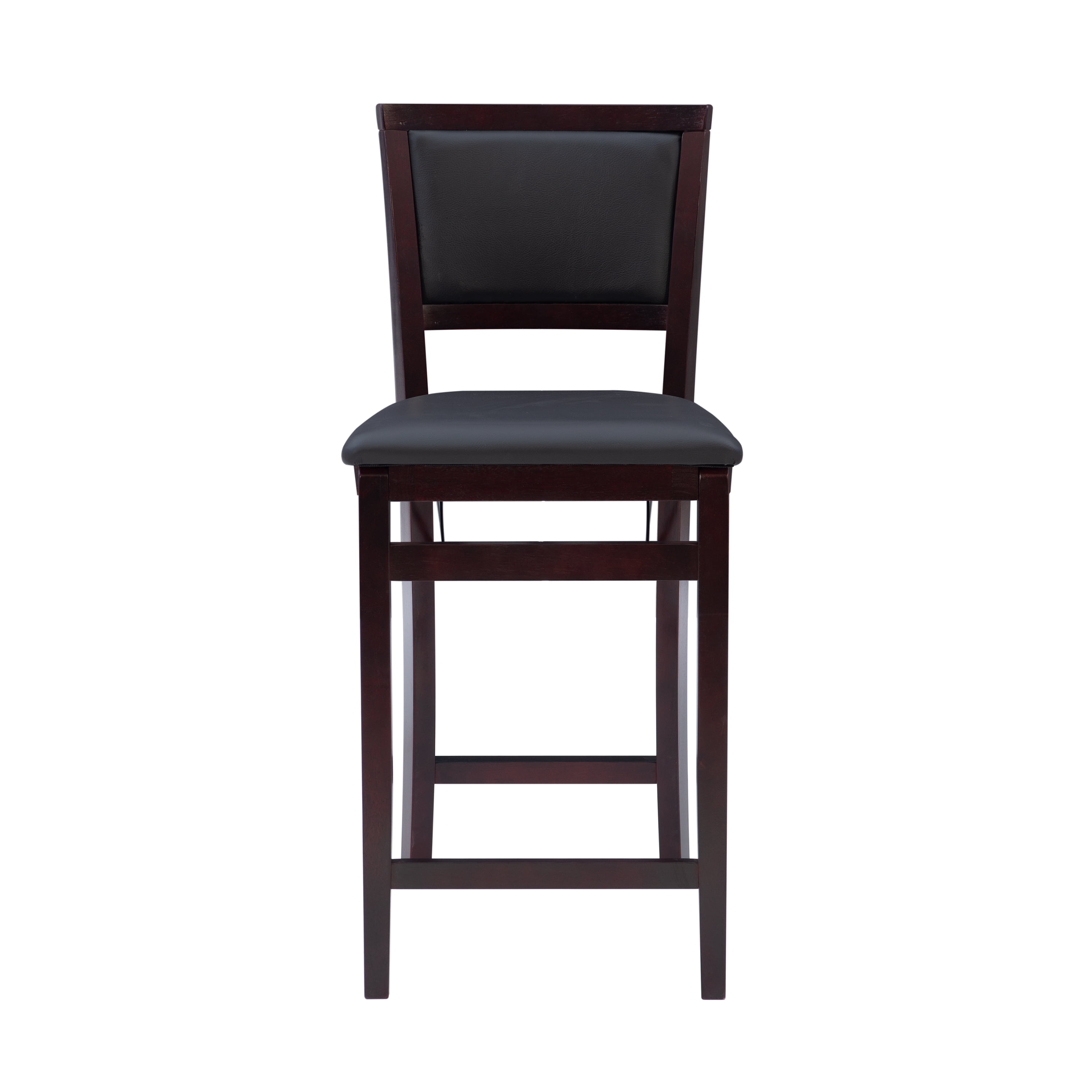 Linon Kristle 25" Folding Mid Back Counter Stool, Merlot/Dark Brown Faux Leather