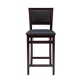 thumbnail image 2 of Linon Triena 24" Mid Back Indoor Upholstered Folding Counter Stool, Merlot/Dark Brown Faux Leather, 2 of 12