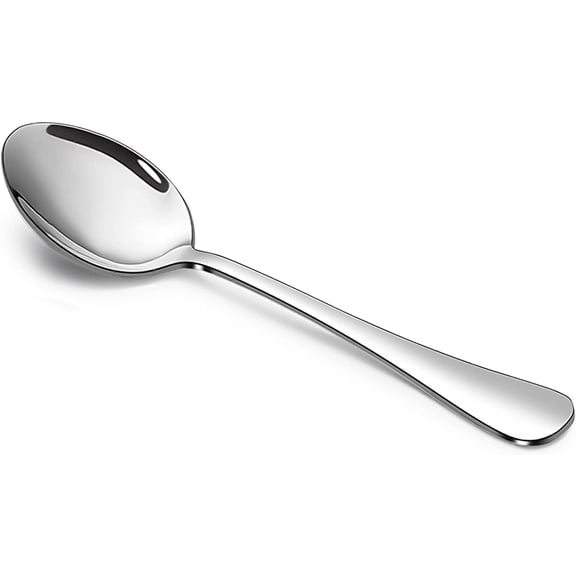 12 piece stainless steel teaspoons, 6.7 inch dessert spoons set, premium mirror finish, rustproof & dishwasher safe, perfect for dining tea coffee, silver