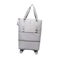 thumbnail image 1 of Bolsa de lona con ruedas, plegable, para fin de semana, portátil, expandible, con ruedas, para hacer ejercicio al aire libre, acampar y deportes. gris, 1 of 9