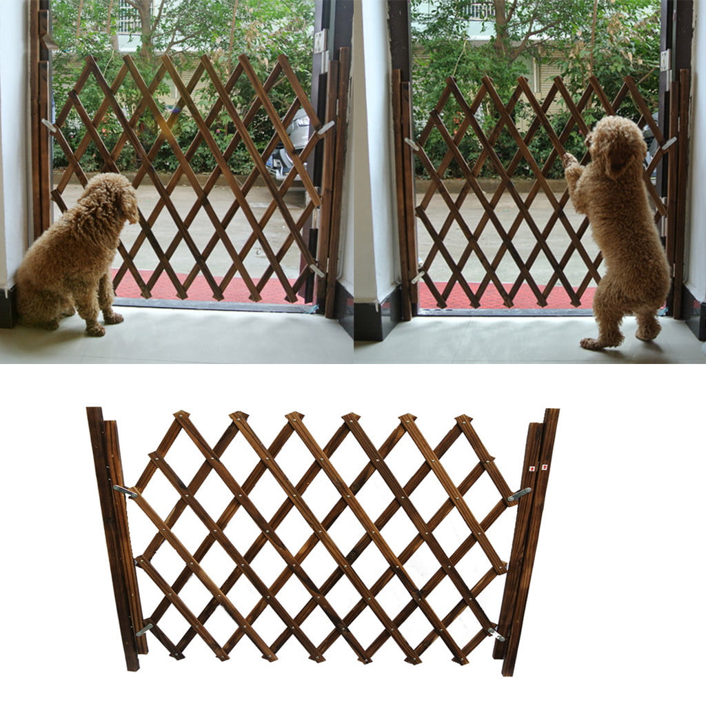 Small Pet Wooden Fence Isolation Door Gate Guard Telescopic Safety Rail Barrier