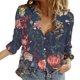 thumbnail image 2 of Pntutb Blusa de manga larga con botones sueltos para mujer, informal, a la moda, con solapa Pntutb Pntutb-3689, 2 of 6