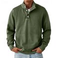 thumbnail image 6 of LTTVQM Mens Polo Long Sleeve Shirt Button Basic Solid Color Polo Shirt Classic Loose Casual Collared Shirts T-Shirt Army Green L, 6 of 6