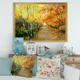 thumbnail image 3 of Designart 'Path Through The Autumn Woods Along River' Traditional Framed Art Print, 3 of 4