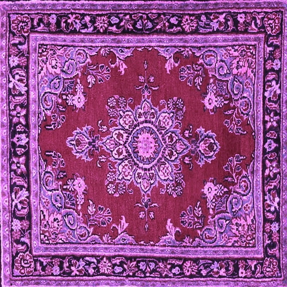 Ahgly Company Indoor Square Persian Purple Traditional Area Rugs, 8' Square