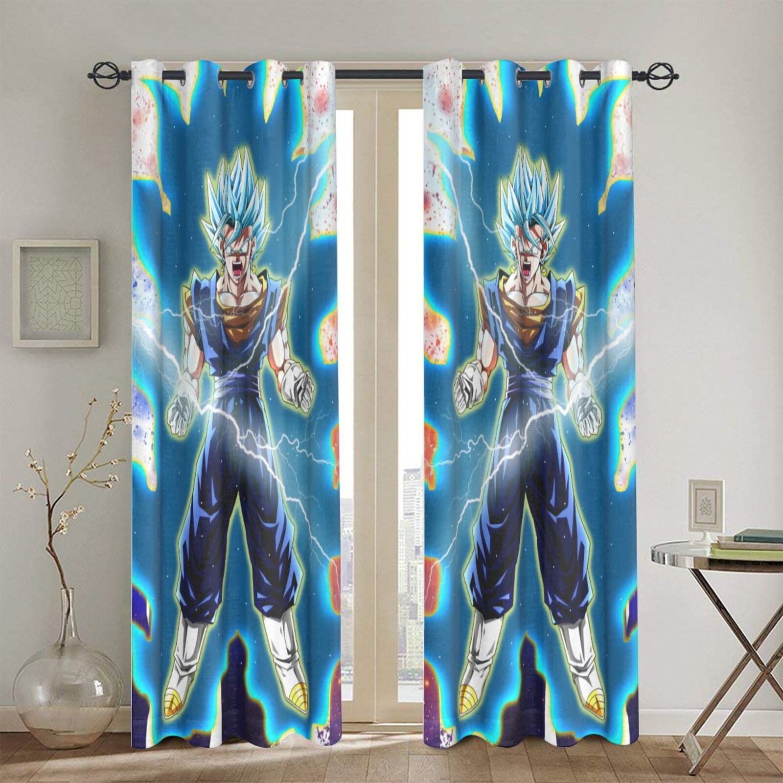 Dragon Ball 2 Pack Linen Curtain Panel Living Room Bedroom Thermal Window Drapes 