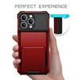 thumbnail image 3 of FIEWESEY for iPhone 14 Pro Phone Case,Wallet Card Holder ID Slot Flip Door Hidden Pocket Anti-Scratch Hybrid Bumper Protective Cover for iPhone 14 Pro-Red, 3 of 7