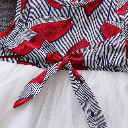 

Fsqjgq Tulle Dress Toddler Baby Girl Clothes Toddler Baby Girls Striped Dress Sleeveless Princess Tutu Dress Clothes Size 12 Red