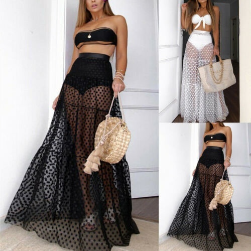 transparent maxi skirt