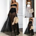 thumbnail image 1 of Femmes Maille Pure Maxi Jupe Wrap Jupe Plage Tulle Transparent Voir à Travers Robe, 1 of 5