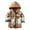 Khaki, variant on QWIED Boys Plaid Shacket Jacket Toddler Kids Flannel Shirts Long Sleeve Button Down Hooded Jackets Warm Coat Size 18-24Month
