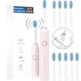 thumbnail image 5 of ZFYXGS Travel Electric Toothbrush for Adults with Case, 10 Brush Heads and 6 Modes, Pink, 5 of 6