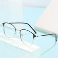 thumbnail image 4 of Anti-blue Light Glasses with Discoloration Flat Lens Square Metal Frame Classic Photochromic Glasses for Computer  Blue Light Proof Silver Black Frame, 4 of 8