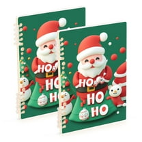 FORMRS 1-Subject Spiral Notebook 8" x 5" College Ruled 60 Refillable Sheet, 2 Pack, Cute Christmas Pattern
