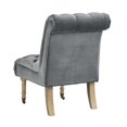 thumbnail image 6 of Posh Living Cole Button Tufted Velvet Rolled Back Accent Chair in Gray, 6 of 9