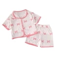 thumbnail image 4 of Conjuntos de blusas y camisas de cuello redondo y manga corta para niños, top con capucha y mangas de color con faldas de cintura elástica, traje casual y cómodo, conjunto de poliéster para niños, 4 of 6