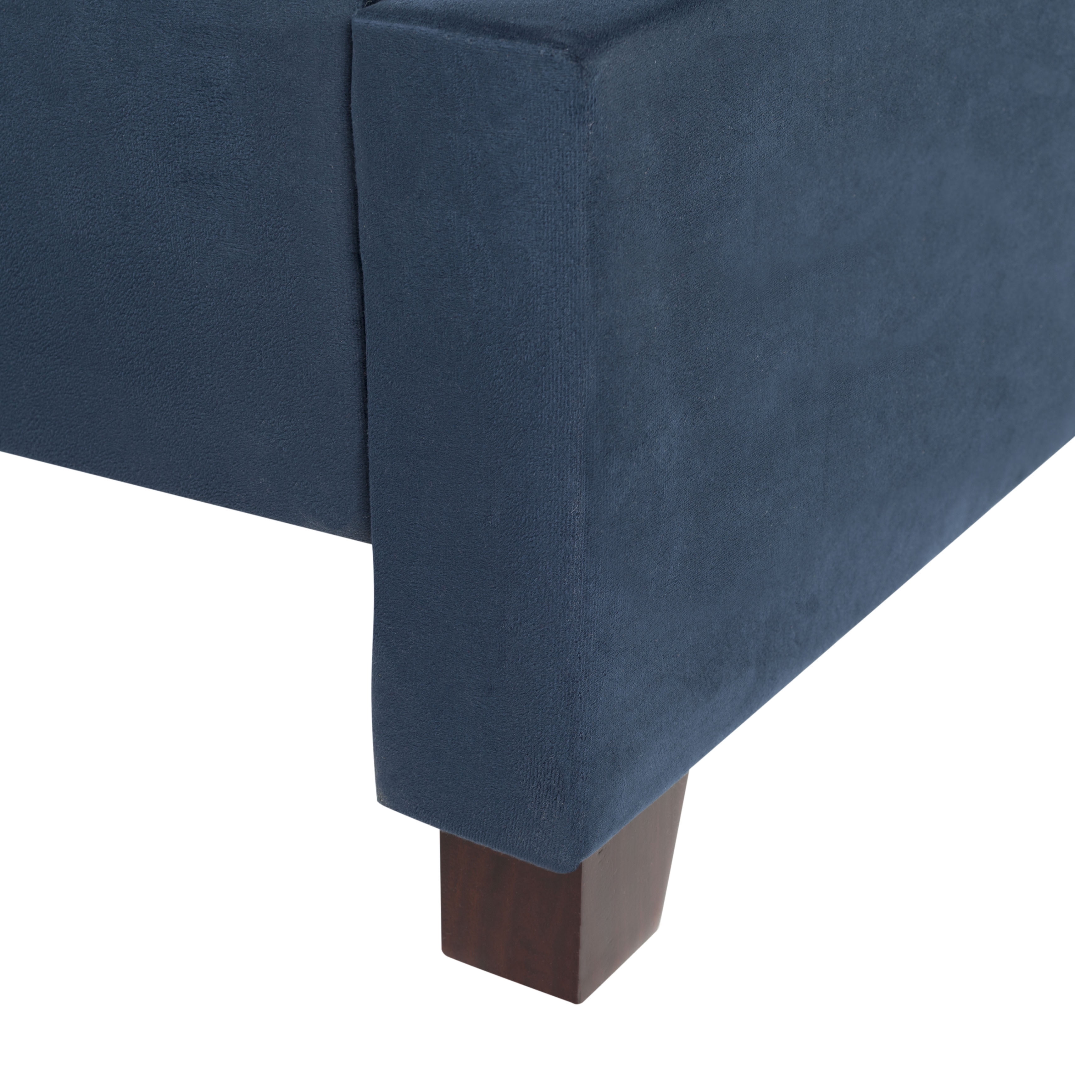SAFAVIEH Beckham Modern Glam Tufted Headboard with Nail Heads, Full, Navy