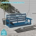 thumbnail image 4 of FODINGHILL Outdoor Hanging Porch Swing with 2 Seat，HDPE All Weather Swing Chair, Patio Swing Chair for Garden, Courtyard, 600LBS Weight Capacity, Blue, 4 of 7