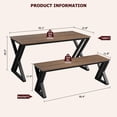 thumbnail image 2 of Kojooin Kitchen Table with Benches, Dining Table Set for 4, Saving Space Dining Room Table Set for Kitchen, Dining Room, Apartment, Sturdy Metal Frame, 2 of 7