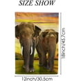 thumbnail image 2 of SKYSONIC Garden Flag Elephants Family On Sunset Double-Sided Printed House Sports Flag 12x18 in Polyester Decorative Flags for Courtyard Garden Flowerpot, 2 of 7