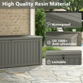 thumbnail image 6 of Bifanuo 150 Gallon Deck Box, Outdoor Storage Box, Large Waterproof Resin Indoor Storage Box with Built-in Steel Beams for Patio, Cushions, Pool Supplies, 6 of 6