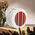 thumbnail image 6 of Yiaed Mexican Serape Blanket Stripes Print Travel Jewelry Case Bridesmaid Gift Boxes Jewelry Travel Organizer Small Round Jewelry Box Mini Storage-White, 6 of 7