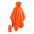 thumbnail image 3 of MERIGLARE Poncho de Pluie à Capuche Imperméable Réutilisable avec Poche Veste à Manches Longues pour l'Extérieur Orange, 3 of 9
