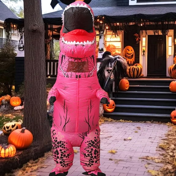 BEMUIZ Adult Funny Inflatable T-Rex Dinosaur Costume, blow-up Suit for Cosplay Holiday Party Outdoor Decor