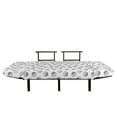thumbnail image 3 of Seashell Futon Couch, Simplistic Underwater Souvenir Shell Pattern Outline Style Drawing, Daybed with Metal Frame Upholstered Sofa for Living Dorm, Loveseat, Charcoal Grey and White, by Ambesonne, 3 of 4