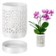 thumbnail image 2 of 2X Maceta de Orquídea con Agujeros, Macetas de Cerámica para Plantas de Exterior e Interior, Macetas para Trasplantar con Drenaje y Platillo de 4 Pulgadas, 2 of 5