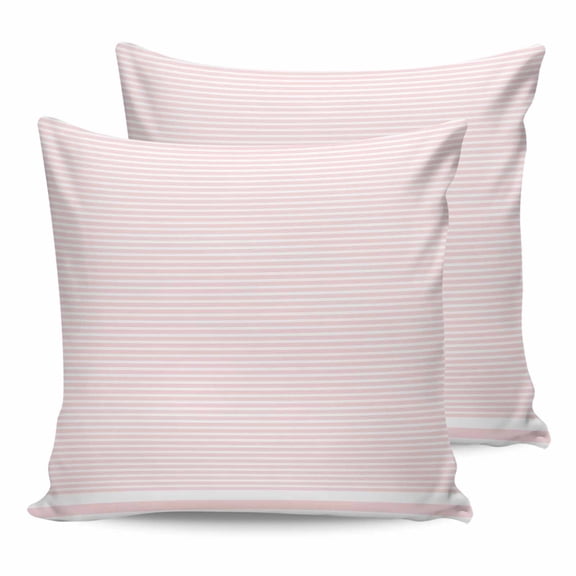 26x26 Pillow Covers Set of 2, Farmhouse Pink White Striped Throw Pillow Covers Decorative Couch Cushion Case, Modern Stripes Microfiber Square Pillowcases for Bedroom Car Living Room