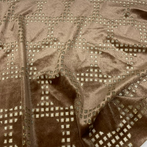 Circle Laser Cut Metallic Burnout Velvet