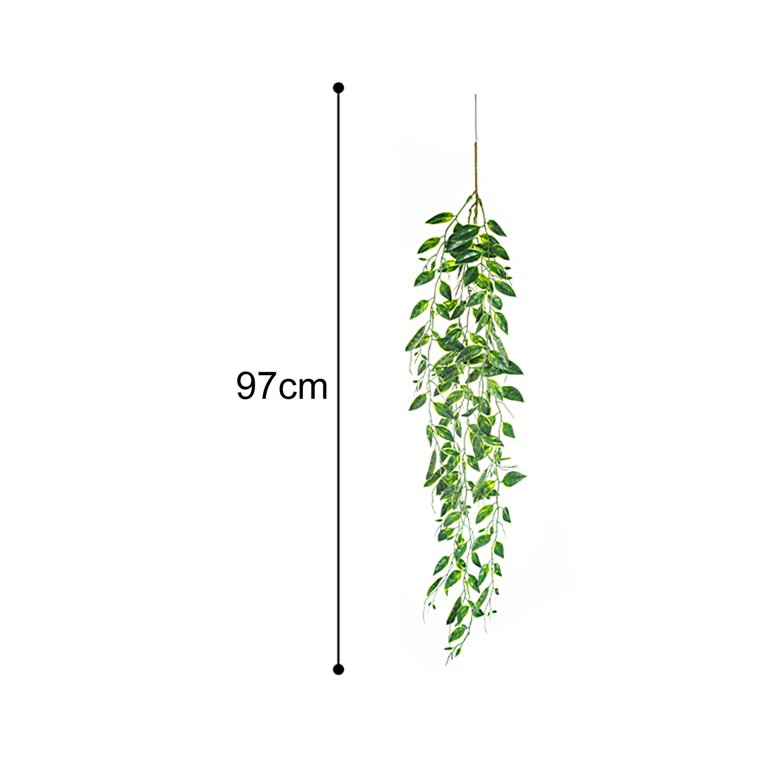 Yirtree Small Fake Hanging Plant, Artificial Potted Plant Faux Ivy Vine Plant Hanging Plant Pothos for Shelf Home Office Indoor Outdoor Garden