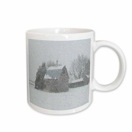 

3dRose Winter Barn Ceramic Mug 15-ounce